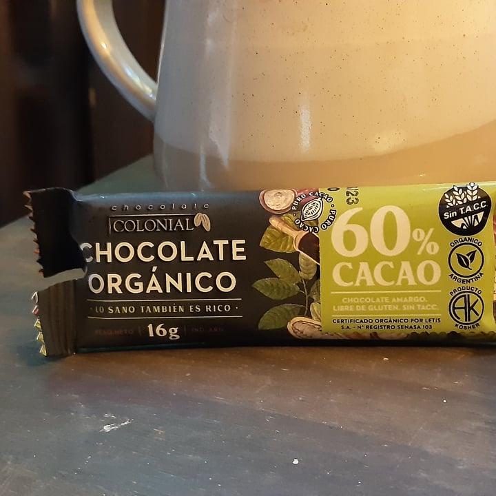 photo of Chocolate Colonial Chocolate Orgánico 60% shared by @anana on  25 Sep 2022 - review