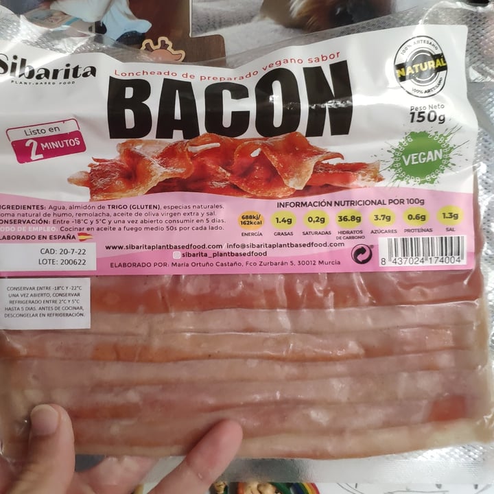 review photo of Sibarita plant-based food Loncheado de preparado vegano sabor bacon shared by @nanoruru on 06 Jul 2022 - review