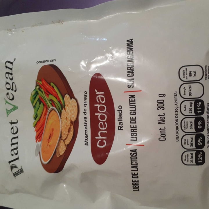 photo of Planet Vegan Mx Queso Cheddar Rallado shared by @barbaracf on  04 Jan 2020 - review