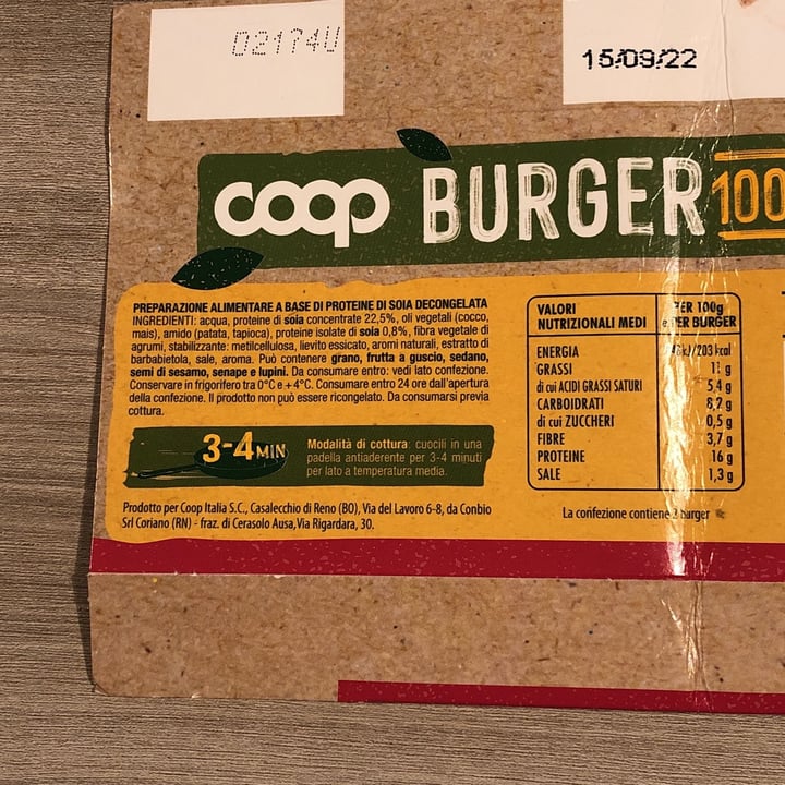 photo of Coop Burger Vegetale shared by @stella72 on  08 Sep 2022 - review