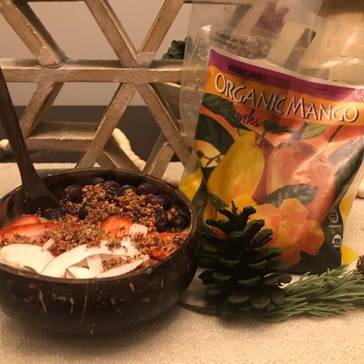 photo of Trader Joe's Organic mango chunks shared by @veganlibrarian on  31 Dec 2021 - review