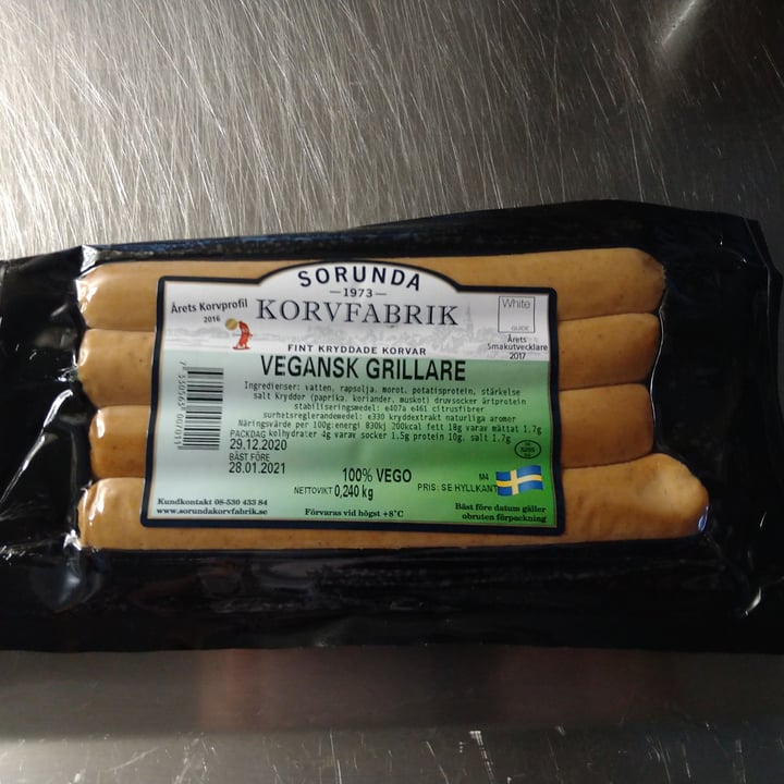 photo of Sorunda Korvfabrik Vegansk grillare shared by @hellizh on  30 Jan 2021 - review