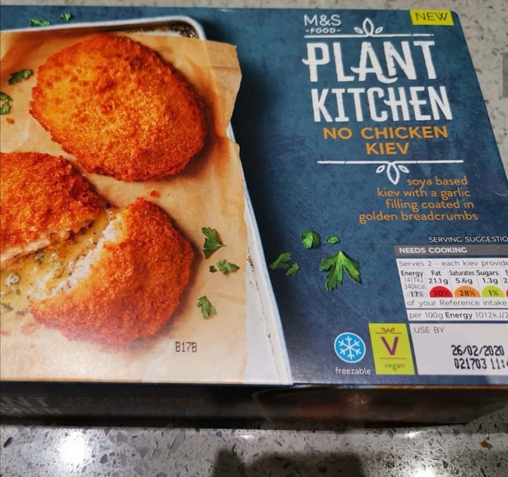 photo of Plant Kitchen (M&S) No chicken kiev shared by @theveganlondonfoodie on  02 Apr 2020 - review