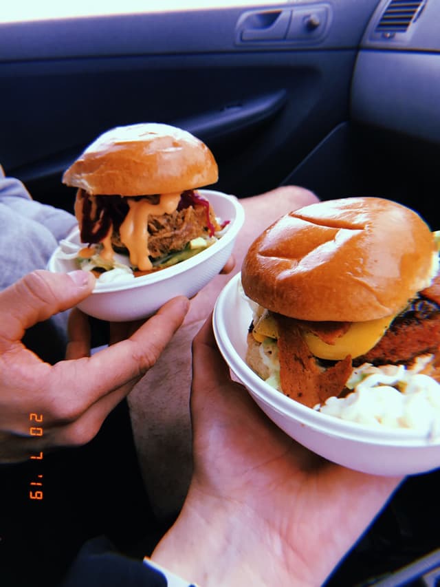 Photo of the dish “Chick’aint and “bacon cheese” burgers”
