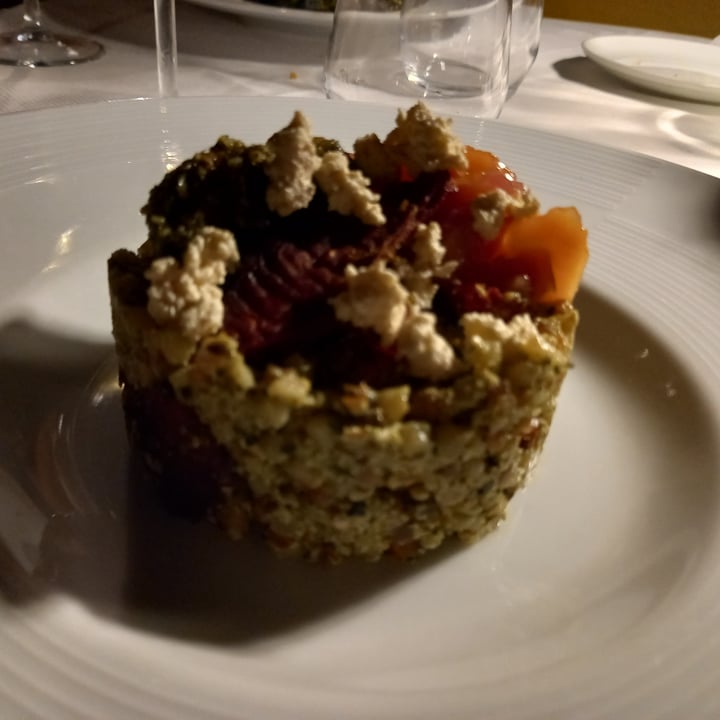 photo of Panorama Restaurant La Scaletta Fregola Con Pesto Di Mandorle, Pomodorini, Olive E Chutney Di Mango shared by @tapperugia7 on  29 Aug 2022 - review