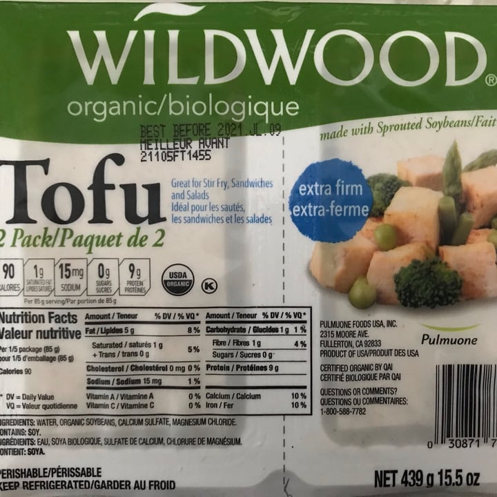 photo of Wildwood Organic Tofu - Firm shared by @whatname on  28 Jun 2021 - review