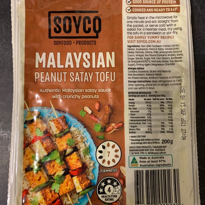 photo of Soyco Malaysian Peanut Satay Tofu shared by @naomimk on  08 Jul 2021 - review