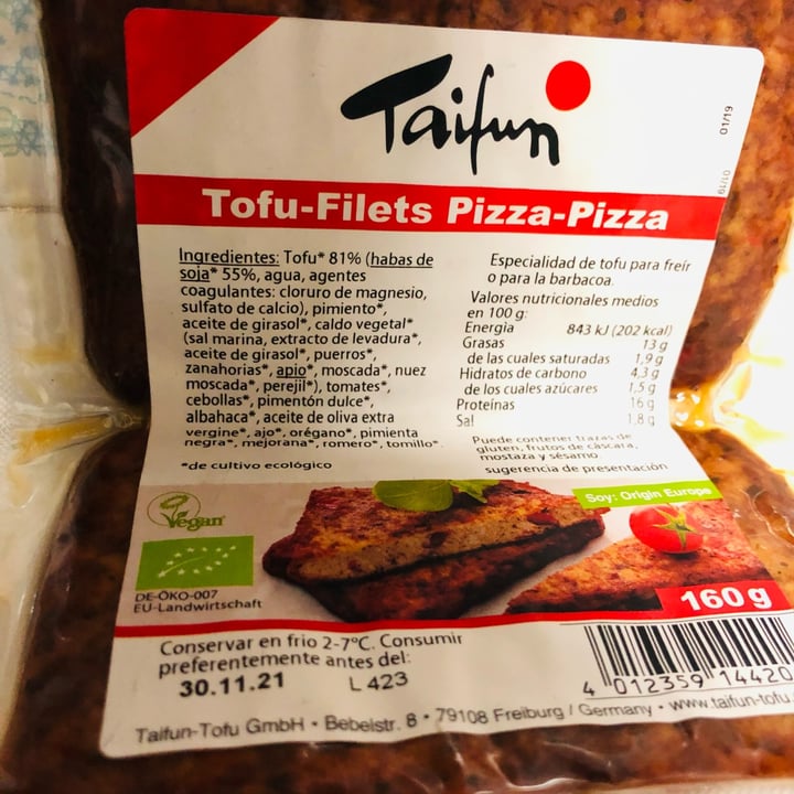 photo of Taifun Tofu pizza shared by @marionayogacadaques on  15 Nov 2021 - review