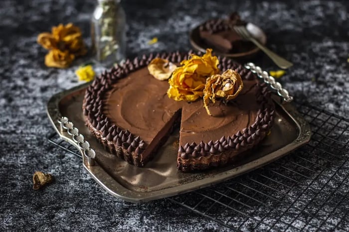 Vegan Chocolate Orange truffle tart