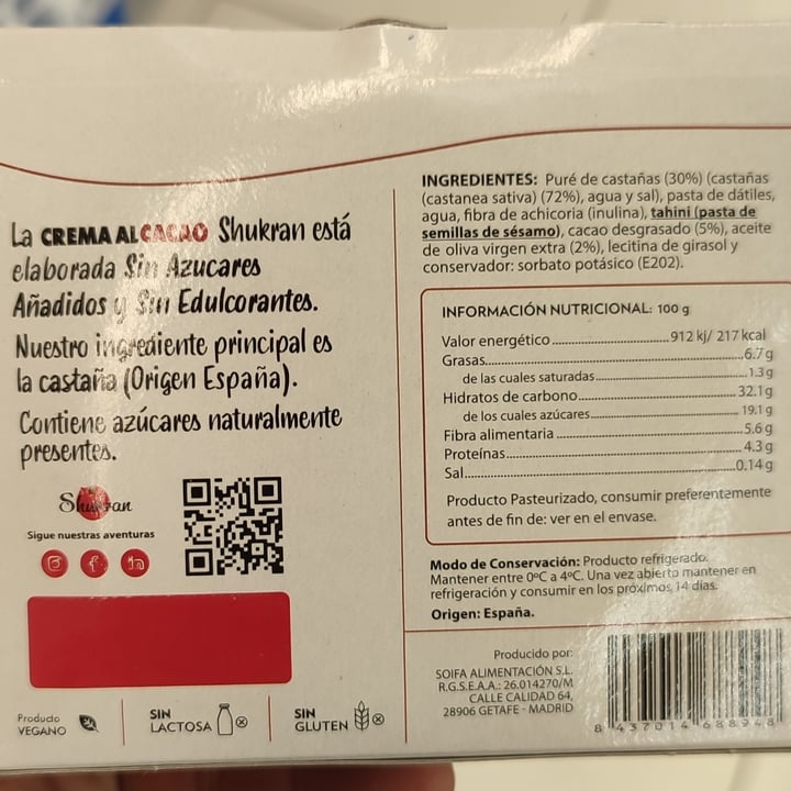 photo of Shukran Crema De Cacao shared by @alexisperez on  23 Apr 2022 - review