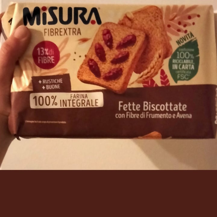 photo of Misura Fette biscottate con fibre Di Frumento E Avena shared by @naturalmentearia on  28 Mar 2022 - review
