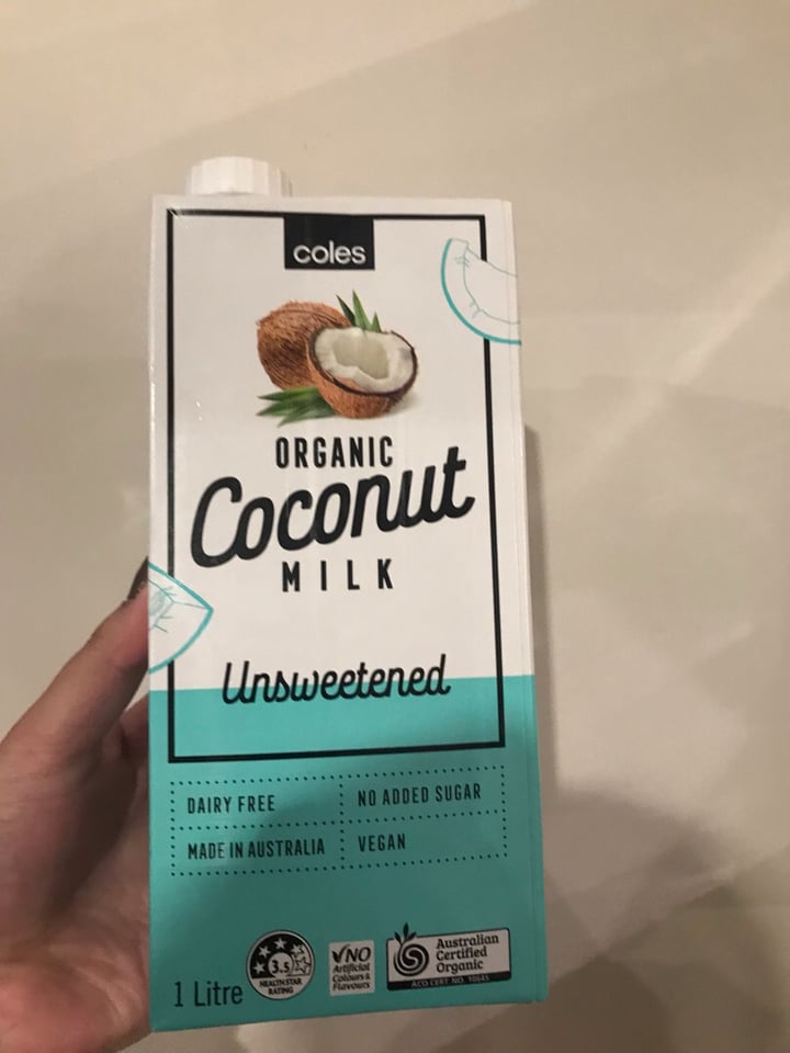 review photo of Coles Organic coconut milk shared by @katelyndsilva on 30 Aug 2019 - review
