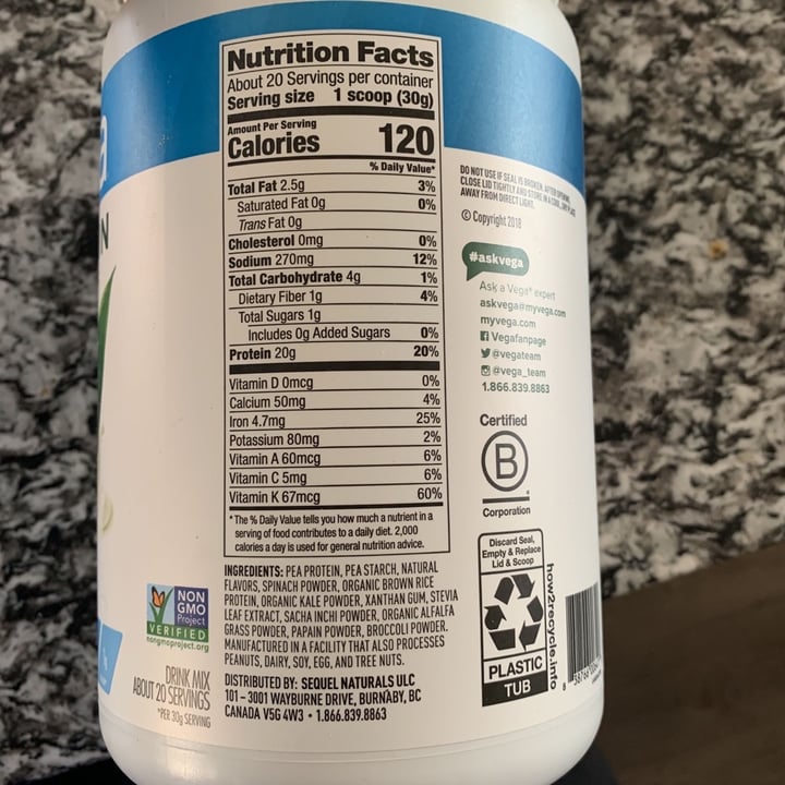 review photo of Plant-Based Vega Protein & Greens vanilla Flavor shared by @macylenertz on 03 Apr 2020 - review