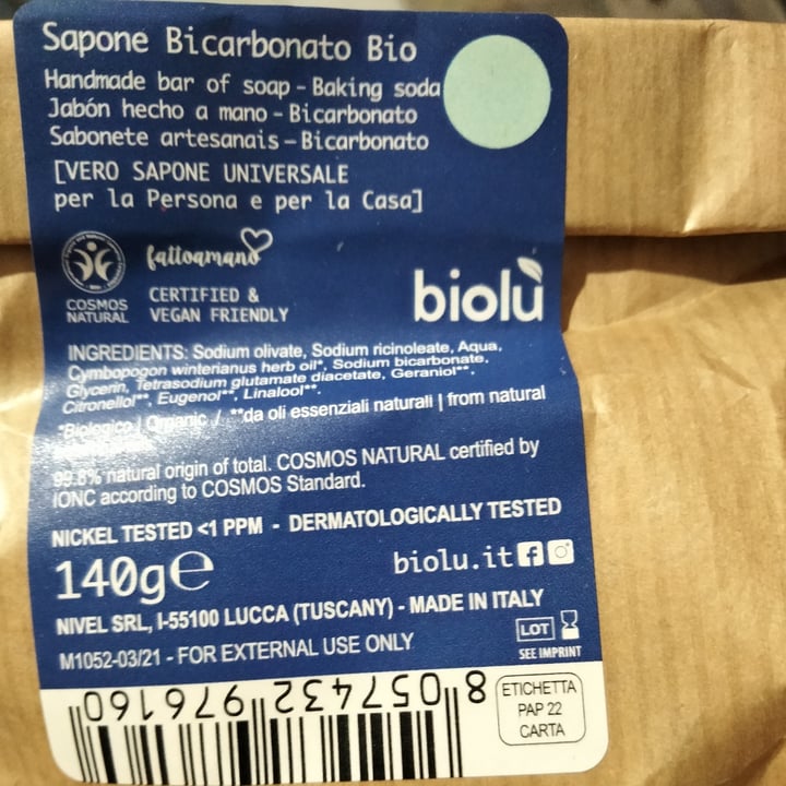 photo of biolu Sapone al bicarbonato shared by @jeyc on  20 Apr 2022 - review
