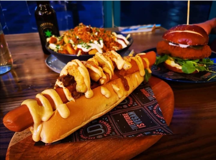 review photo of Unity Diner The Surf n' Turf Dog shared by @plantbasedexplorer on 02 Dec 2019 - review
