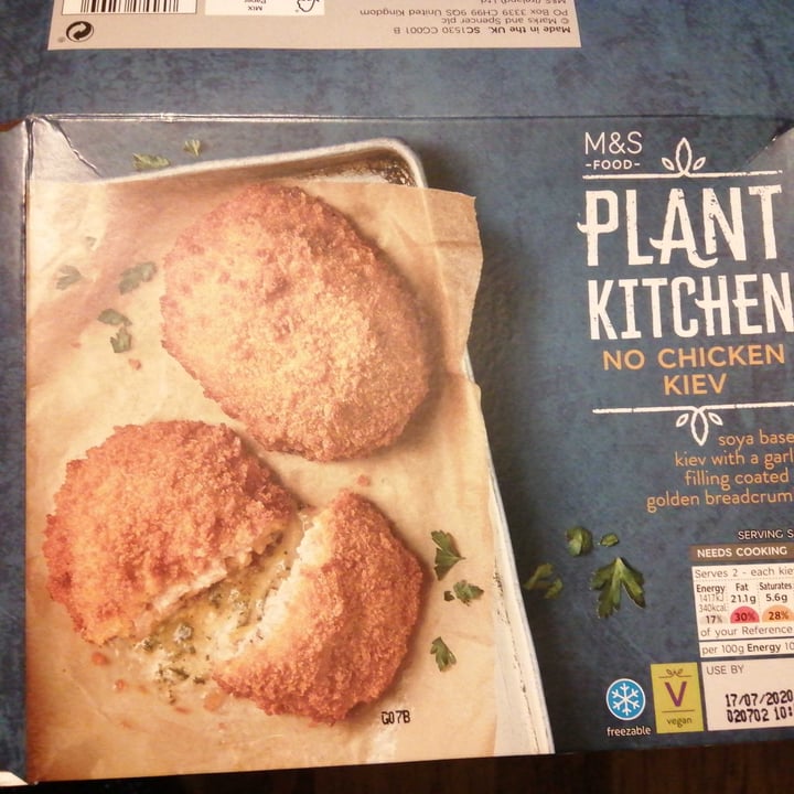 photo of Plant Kitchen (M&S) No chicken kiev shared by @bunjamin72 on  19 Jul 2020 - review