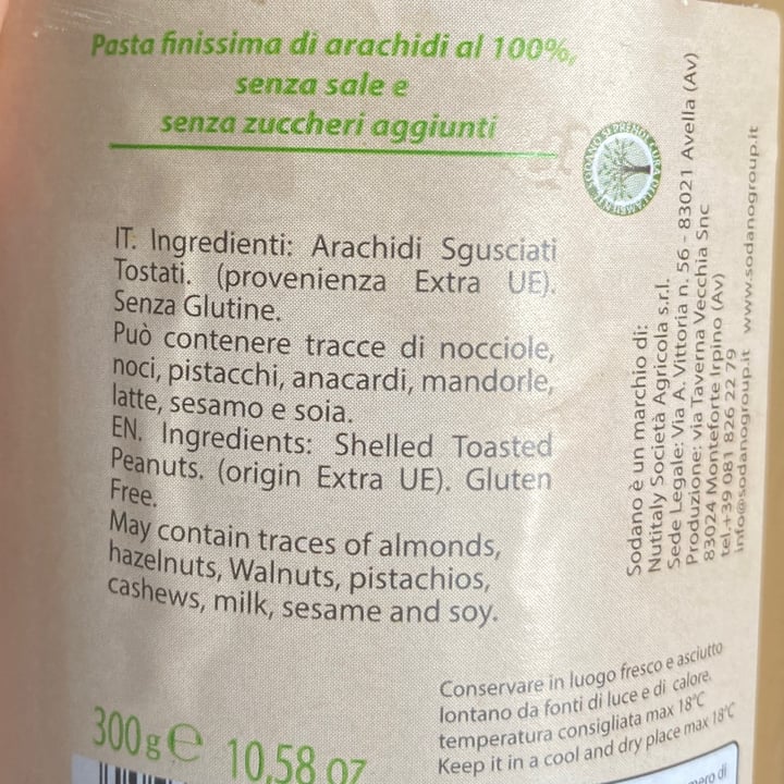photo of Sodano group Organic Burro di Arachidi shared by @aliciafelicia on  27 Aug 2021 - review