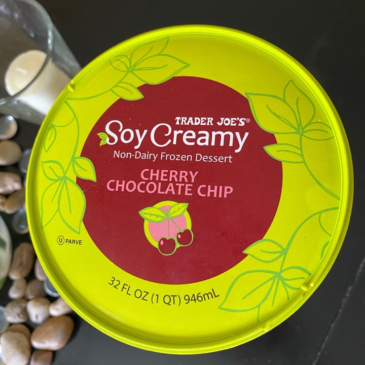 photo of Trader Joe's Soy Creamy - Cherry Chocolate Chip shared by @vegpaige on  27 Jul 2020 - review