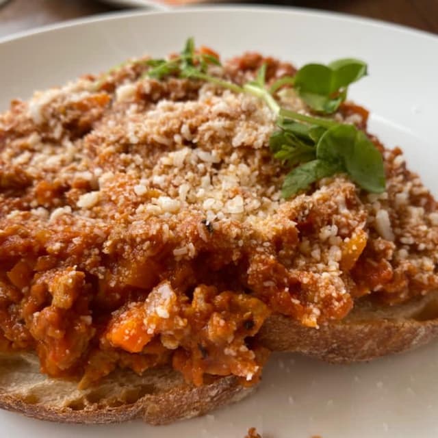 Photo of the dish “Vegan Bolognese on Toast”