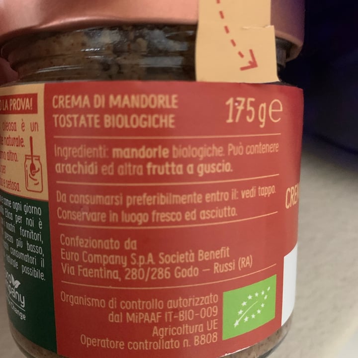 photo of Eurocompany 100% crema di mandorle tostate shared by @chiarmarini on  10 Mar 2022 - review