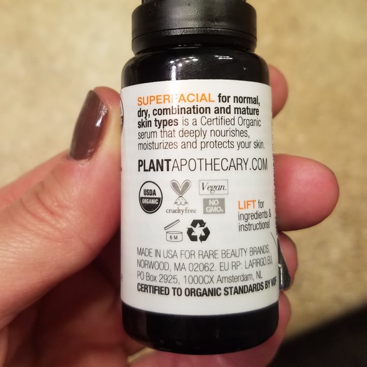review photo of Plant Apothecary Superfacial Organic Oil Moisturizer shared by @plantdance on 12 Jan 2021 - review
