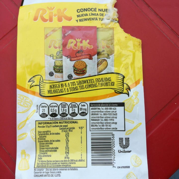 review photo of Ri-k Mayonesa Vegana Sin Colesterol shared by @titinachina on 17 Jan 2020 - review