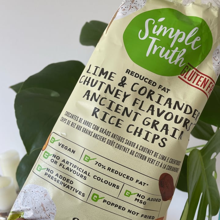 photo of Simple Truth Lime & Coriander Chutney Flavoured Ancient Grain Rice Chips shared by @mustbemia on  17 Oct 2021 - review