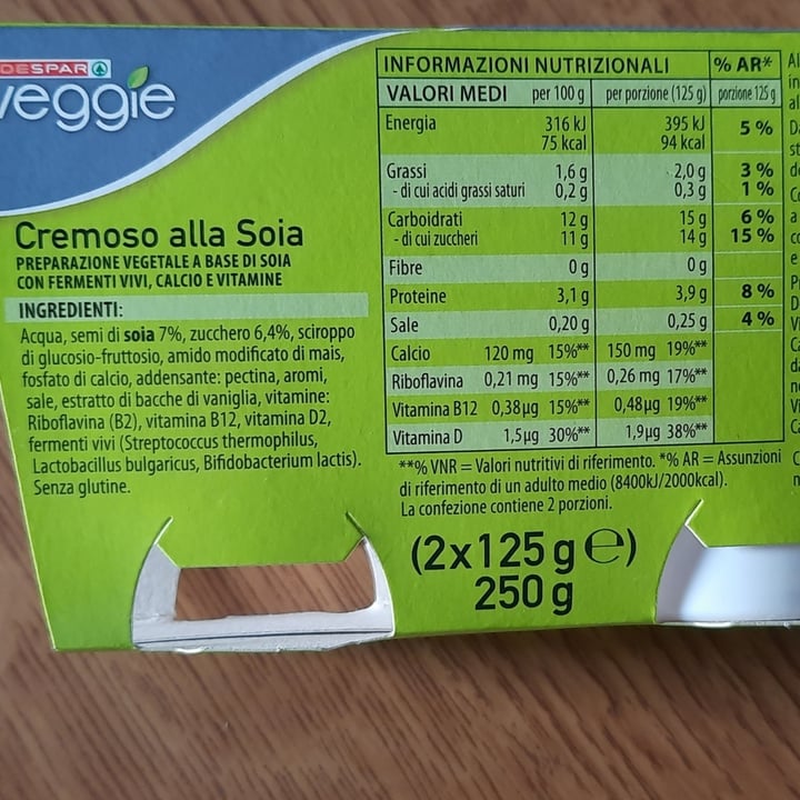 photo of Despar Veggie Yogurt Cremoso Alla Soia Bianco shared by @irenep on  26 Sep 2022 - review