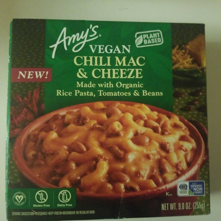 photo of Amy’s Vegan Chili Mac & Cheeze shared by @shall on  11 May 2020 - review