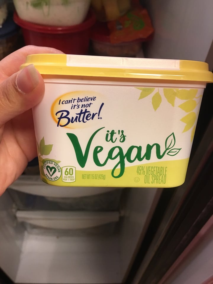 photo of I Can't Believe It's Not Butter! I Cant Believe Its Not Butter! It’s Vegan (45% Vegetable Oil Spread) shared by @heyvegangal on  26 May 2019 - review