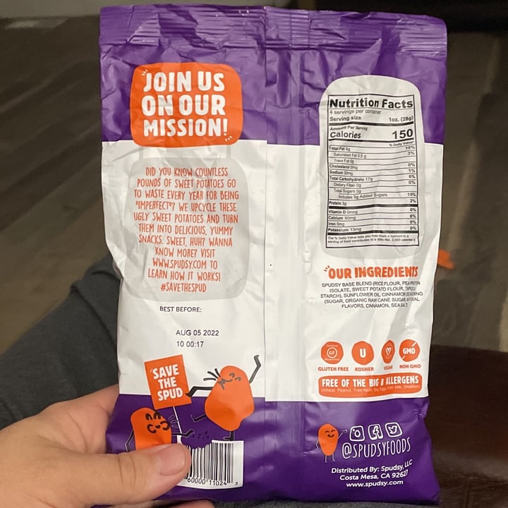 photo of Spudsy Foods Cinnamon Churro Sweet Potato Puffs shared by @vegangoat on  22 Jan 2022 - review