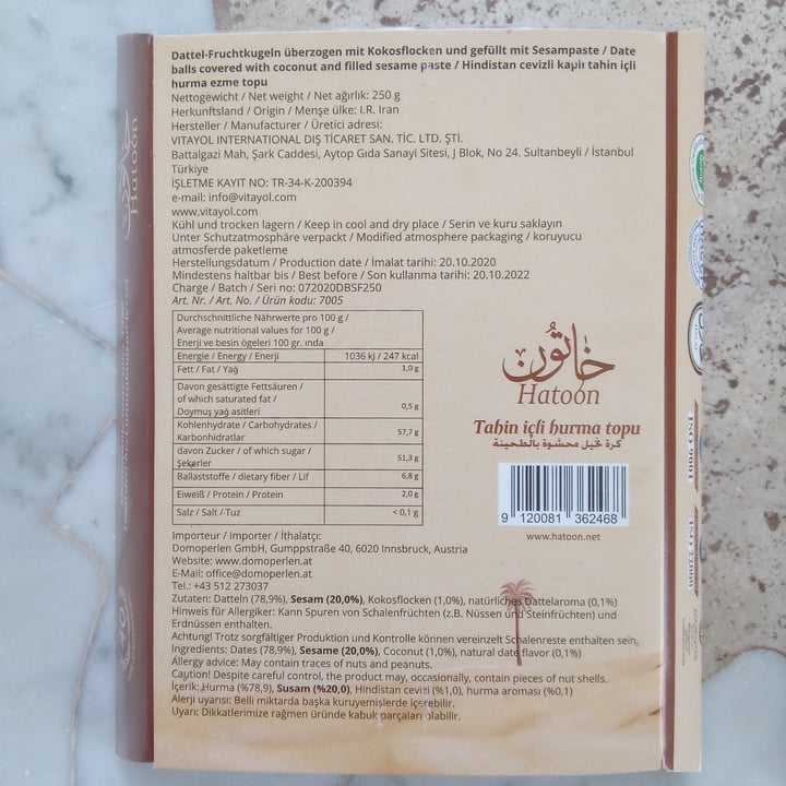 review photo of Hatoon Tahin içli hurma topu shared by @edoedo on 08 May 2022 - review