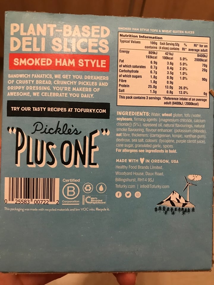 review photo of Tofurky Plant-based Deli Slices Smoked Ham Style shared by @lolilore on 06 Dec 2019 - review
