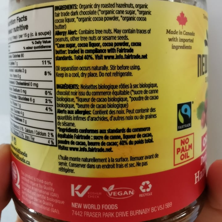 review photo of New World Organics Dark Chocolate Hazelnut Butter shared by @michela16 on 24 Jan 2021 - review