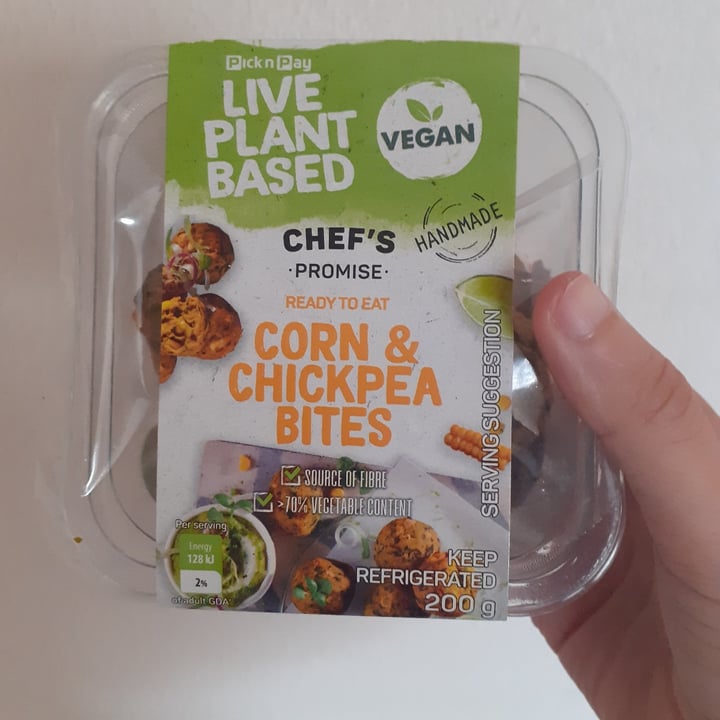 photo of Pick n Pay Corn and Chickpea bites shared by @plantbasedpisces on  20 Dec 2021 - review