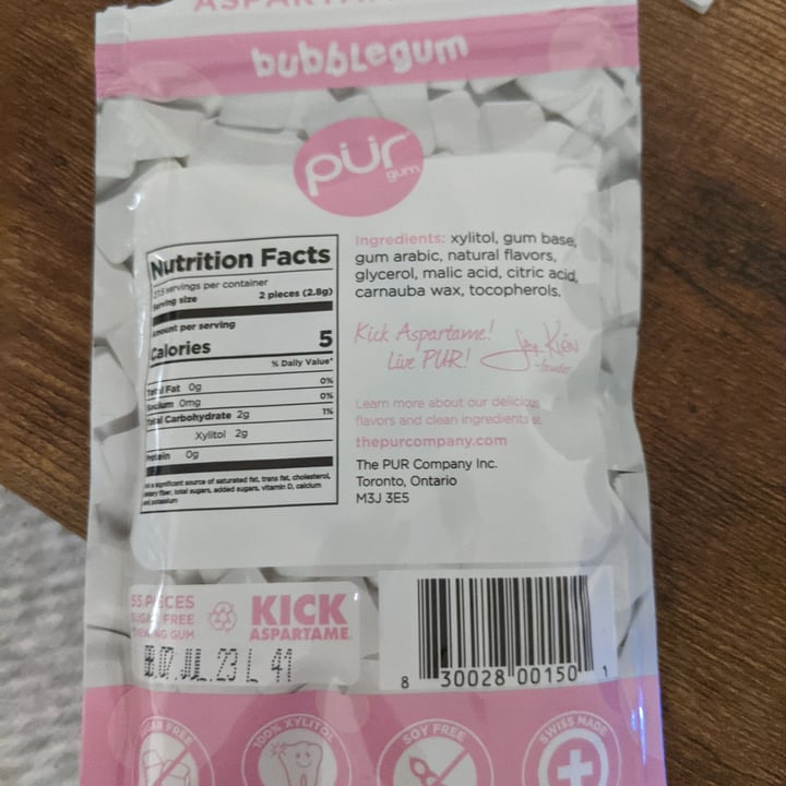 photo of PÜR Gum Aspartame Free Bubblegum shared by @hexadecimaljunk on  12 Jan 2021 - review