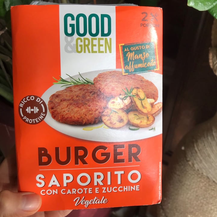 photo of Good & Green Burger saporito con carote e zucchine shared by @carmelau on  13 Mar 2021 - review