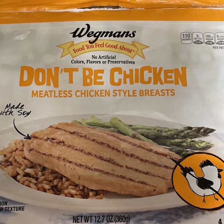 photo of Wegmans Don't Be A Chicken Meatless Chicken Style Breasts shared by @shiamoreno65 on  22 Aug 2022 - review