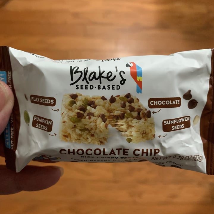 photo of Blake’s Seed-Based Chocolate chip rice crispy treat shared by @onehungryvegan on  31 Jul 2021 - review
