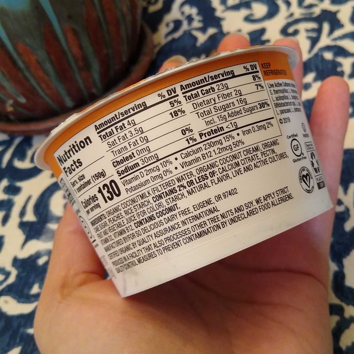 review photo of So Delicious Dairy Free Peach Coconutmilk Yogurt Alternative shared by @biancavegan on 11 Jan 2022 - review