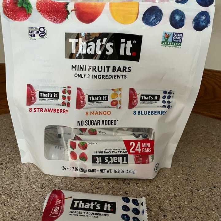 That’s It Apple + Strawberry Mini Fruit Bars - 0.7 oz