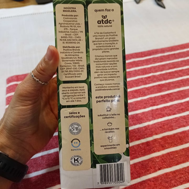 photo of A Tal da Castanha Bebida Vegetal de Castanha shared by @pamioliveira on  09 Aug 2022 - review