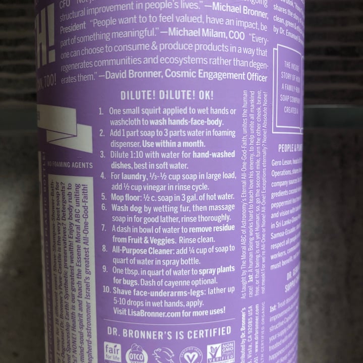 photo of Dr. Bronner's 18-IN-1 Hemp Lavender Pure Castile Soap shared by @ilovegoats on  19 Jul 2021 - review