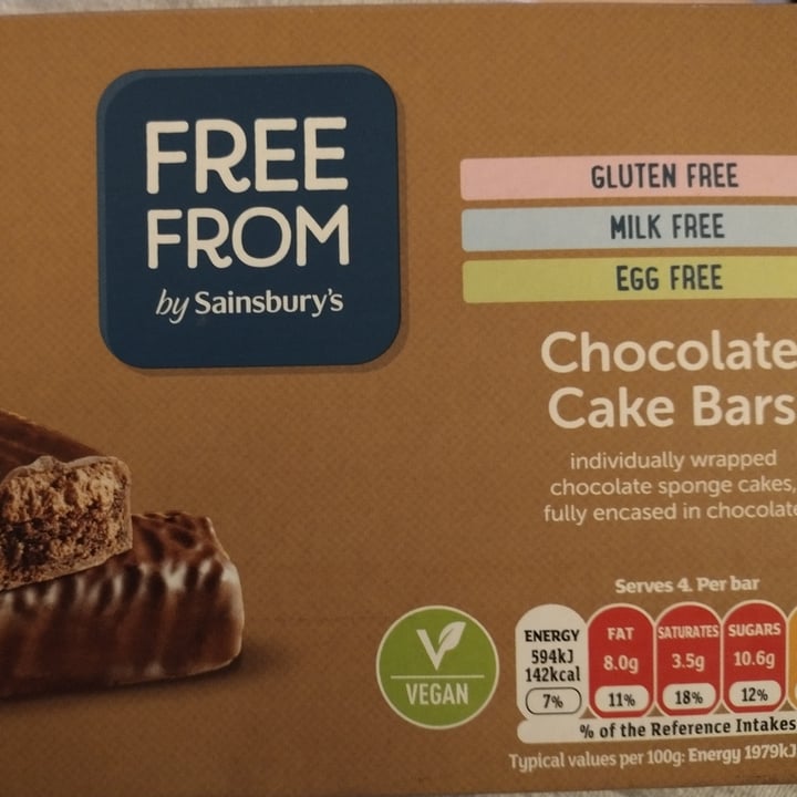 photo of Sainsbury’s Free From Chocolate Cake Bars shared by @veganhedgewytch on  26 Jul 2022 - review