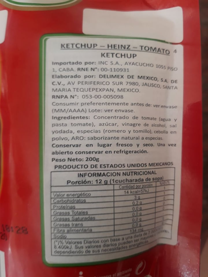 photo of Heinz Organic Tomato Ketchup shared by @camilavalenzuela on  10 Dec 2019 - review