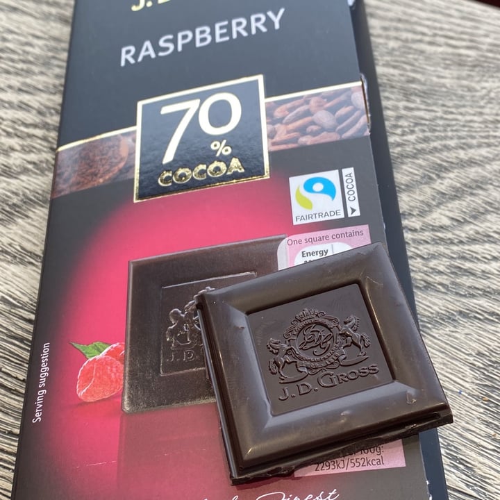 photo of J. D. Gross Dark Chocolate With Rasberries shared by @plantfaced on  04 Mar 2022 - review
