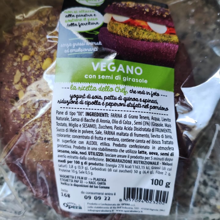 photo of Operà S.r.l. Pane Vegano Con Semi Di Girasole shared by @marozia73 on  29 Jun 2022 - review