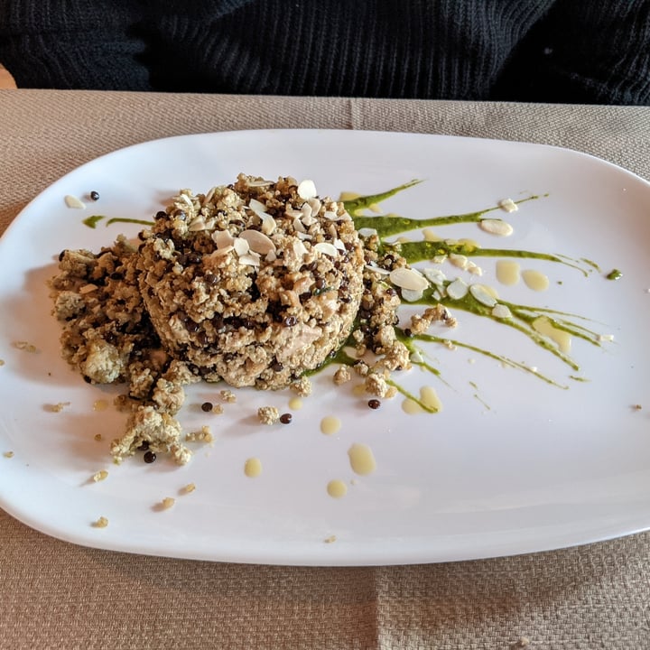 photo of Ecosteria Parco Santi Angeli Timballo di tofu, quinoa, mandorle e lenticchie su crema al wasabi shared by @erikarhcp on  18 Nov 2021 - review