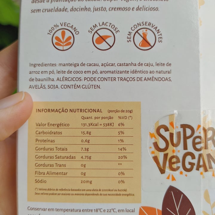 photo of Super Vegan Barra Vanilla 95g shared by @mariveggy on  01 Jun 2022 - review