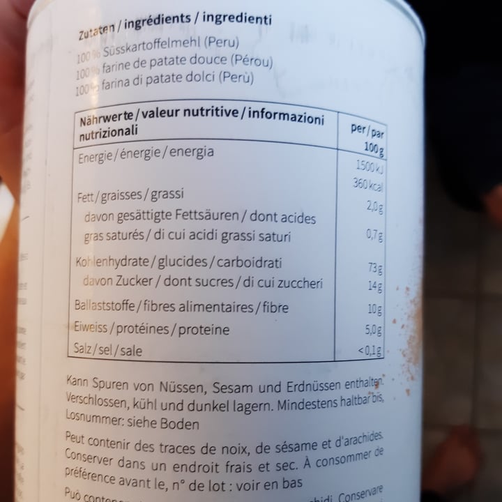 review photo of Nu3 Süsskartoffel Mehl shared by @veganistar on 23 May 2021 - review